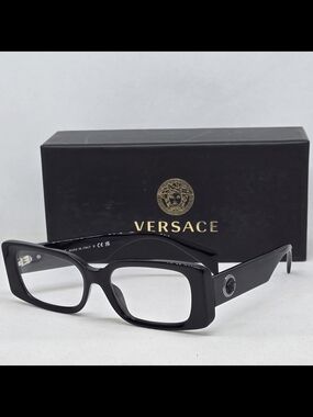 Versace Black ROUND  Logo Optical Glasses